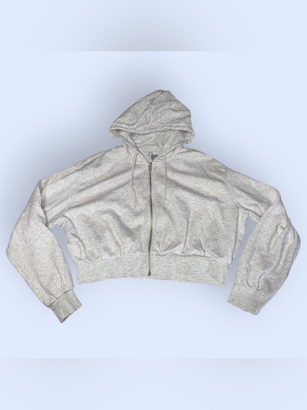 H&M Light Grey Full-Zip Hooded Sweatshirt